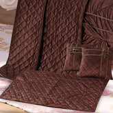 Adagio 14 Pcs Palachi Bedding Set with Filled Comforter Dark Brown